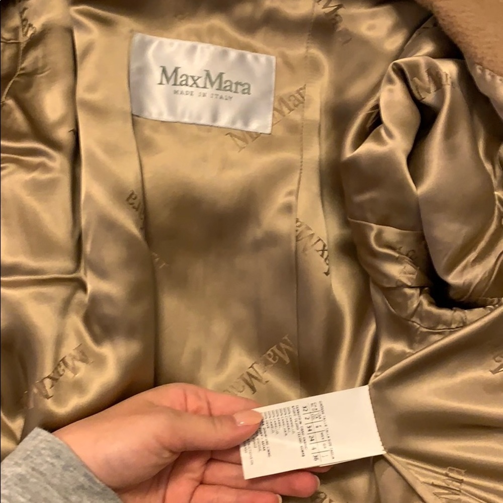 MaxMara Rialto Camel Hair Belted Short Hooded Coat - Picture 7 of 8